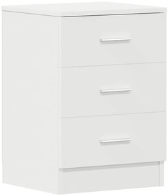 800450 vidaXL Нощно шкафче, бяло, 38x35x56 см, инженерно дърво