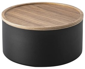 Черна метална кутия за съхранение с капак ø 22x11 cm Rin – YAMAZAKI