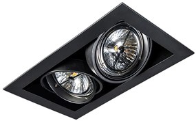 Комплект от 12 вградени прожектора черни AR111 регулируеми 2-светлина - Oneon