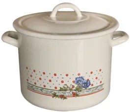 Емайлирана дълбока тенджера 6,7lt. декор BLUE FLOWERS - 2+39Р/22 РЯ-(102-1697)