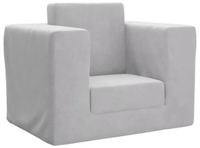 4104803 vidaXL Детски диван-легло светлосив мек плюш