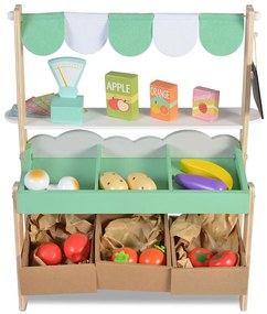Moni toys - Дървен супермаркет с комплект продукти 4425
