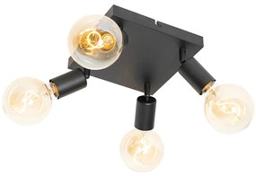 Модерен прожектор черен квадратен 4-светлина - Facil