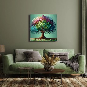 Картина на платно – Цветно дърво на живота върху платно