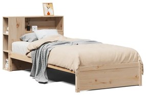 3322369 vidaXL Легло с рафтове за книги, без матрак, 75x190 см, бор масив
