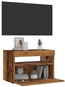 856309 vidaXL ТВ шкаф с LED светлини Старо дърво 60x35x40 cm