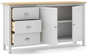 Нисък скрин от бял/естествен бор 150x80,5 cm Misti - Marckeric