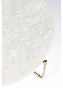 Кръгла масичка за кафе с мраморен плот в бял и златист цвят ø 70 cm Timpa – White Label