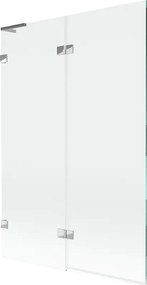 Mexen Lunar L параван за вана 2-крилен ляв 120 x 150 cm, прозрачен, хром - 897L-120-100-01-00-L
