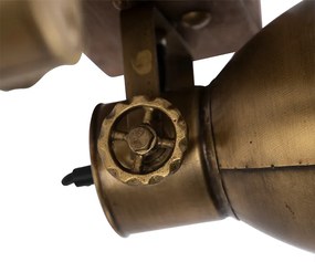 Таванна лампа бронз 2-светлина с дърво - Mangoes