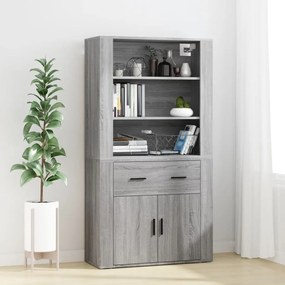 Sonata H Висок шкаф, сив сонома, инженерно дърво