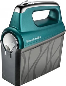 Ръчен миксер Russell Hobbs Swirl 25891-56, 350W, 5 скорости, Турбо, Бутон за приставки, High Performance Helix Beater, Без BPA, Тюркоаз