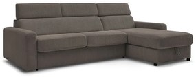 Сивo-кафяв разтегателен ъглов диван от рипсено кадифе (променлив) Monaco – Bobochic Paris