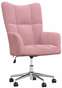 328165 vidaXL Релакс стол, розов, кадифе