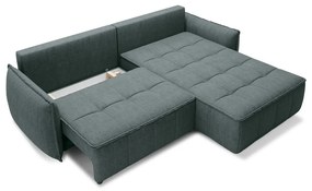 Зелен кадифен сгъваем/с място за съхранение ъглов диван (десен ъгъл) Campo – ELTAP
