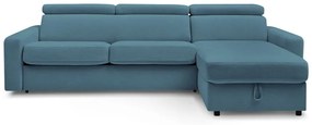Син разтегателен ъглов диван (променлив) Monaco – Bobochic Paris