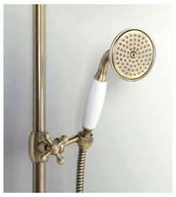 Месингов душ комплект в бронзов цвят с термостатен смесител с душ глава и ръчен душ 142 cm Antea – Sapho