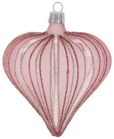 Стъклени ръчно издухани Коледни украси в комплект 3 бр. 9 cm Heart – Ego Dekor