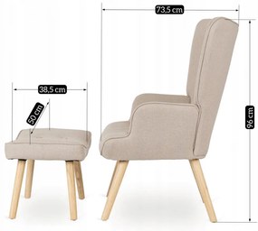 Релаксиращ фотьойл с подложка за крака LOZANO 2 - бежов