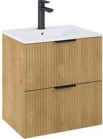 Шкаф Unik Reef с 2 чекмеджета и умивалник, 615 x 465 mm, Light Oak