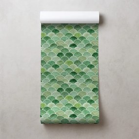 Тапет – Зелени геометрични арки