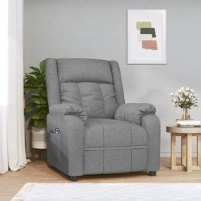 3143567 vidaXL Електрически наклоняем стол, светлосив, текстил