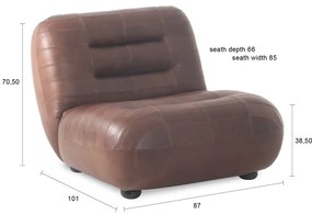 Кафяво кожено кресло Wyatt – Dutchbone