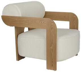 Бежово кресло от букле Oolong – Zuiver