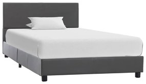 284775 vidaXL Рамка за легло, сива, изкуствена кожа, 100x200 cм