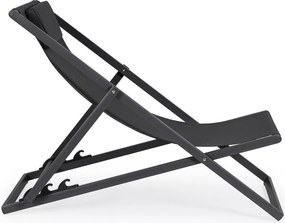 Антрацитен градински шезлонг метален Taylor – Bizzotto