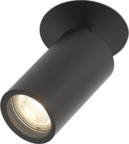 Модерен вграден прожектор черен GU10 50mm IP44 - Chels