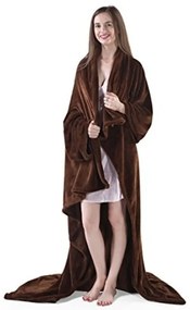 Кафяво одеяло за телевизор от микрофибър , 180 x 150 cm Lazy - DecoKing