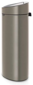 Кош за боклук Brabantia Touch Bin New 649732, 40 л, Безшумно и плавно затваряне, Плосък гръб, Сив