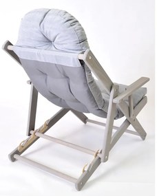 Сив сгъваем градински шезлонг от масивно дърво Borneo – Rojaplast