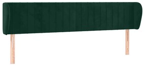 3117451 vidaXL Горна табла за легло с уши, тъмнозелена, 203x23x78/88см, кадифе