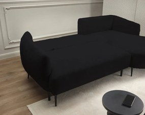 Ъглов диван Тери Мини-черен-десен