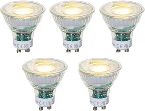 Комплект от 5 GU10 50mm димируеми LED крушки прозрачни 2.5W 450 lm 3000K