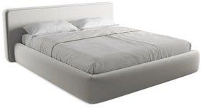 Светлосиво двойно тапицирано легло с място за съхранение и включена подматрачна рамка 180x200 cm Kiana – Makamii