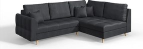 Тъмносив ъглов диван (десен ъгъл) Ariella - Ropez