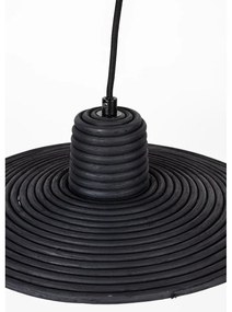 Черно затъмняващо се висящо осветително тяло с ратанов абажур ø 35 cm Balance – Zuiver