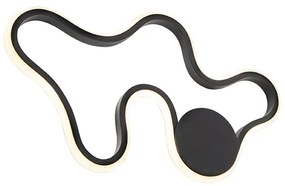 Модерен стенен аплик черен с LED - Plomp