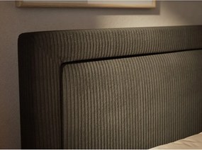 Антрацитно боксспринг легло 180x200 cm с място за съхранение Fresco – Maison de Rêve