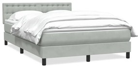 3316593 vidaXL Боксспринг легло с матрак, светлосиво, 140x210 см, кадифе