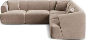 Светлокафяв кадифен ъглов диван Campi – Cosmopolitan Design