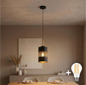LED полилей на кабел BOGART 1xE27/15W/230V черно/златно