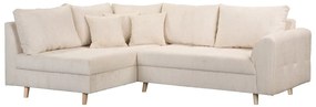 Кремав ъглов диван от велур (ляв ъгъл) Ariella - Ropez