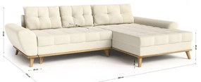 Кремав разтегателен ъглов диван (десен ъгъл) Balitco – Ropez