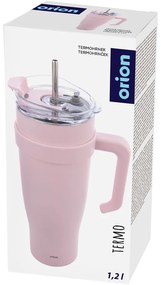 Розова термочаша със сламка 1,2 l Termo – Orion
