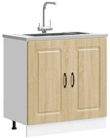 853450 vidaXL Шкаф за мивка, Kalmar, дъб сонома, 80x46x81,5см инженерно дърво