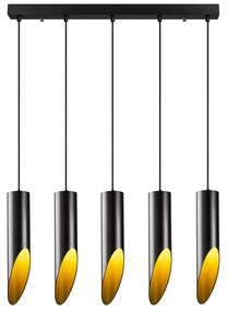 Черна висяща лампа за 5 крушки Kesik - Opviq lights